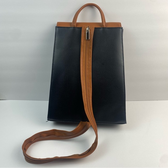 Tolblanc Paris Genuine Leather Backpack Brown Black - Picture 7 of 16